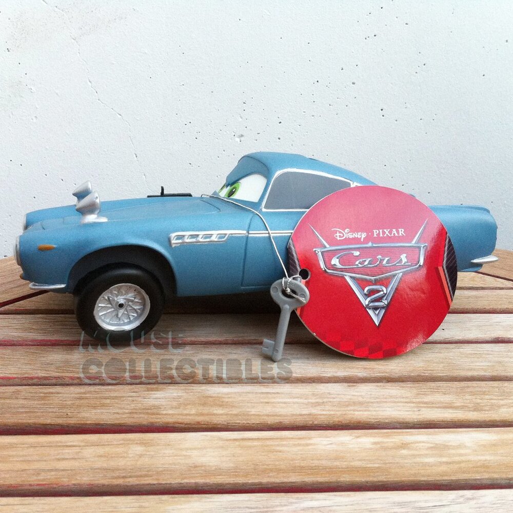 BULLYLAND Disney Pixar Cars 2 Coin Bank Finn McMissile with Key Piggy Bank